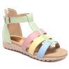 Sweet Color Block and Strap Design Women's Sandals - Vert 38