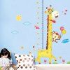 Giraffe élégant Mesure de hauteur Motif Removeable Stickers muraux pour enfants - multicolore 