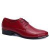 Design élégant en gaufrage et en cuir verni Chaussures formelles pour hommes - Rouge vineux 44