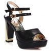 Solide Couleur élégant et Sandals Double Boucle design Femmes  's - Noir 38