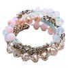 Graceful Layered Faux bracelet en cristal pour les femmes - Rose 