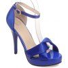 Trendy boucle cheville et sandales satin Design Femmes  's - Bleu 38