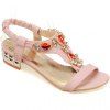 Fashionable Elastic Band and Artificial Stones Design Women's Sandals - Rose 36