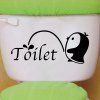 Penguin élégant Autocollant Motif de toilettes pour salle de bains toilettes Décoration - Noir 