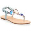 Élégant artificielles Pierres et sandales talon plat design Femmes  's - Bleu clair 39