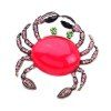 Vintage Crab Broche forme strass pour les femmes - Rouge 
