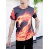 T-shirt Homme Imprimé Dragon Feu 3D Col Rond à Manches Courtes - multicolore M