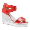 Zipper élégant et Sandals Cross Straps design Femmes  's - Rouge 38