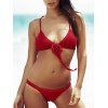 Trendy Wine Red Hollow Out Bikini For Women - Clairet S
