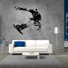 Ski Boy modèle élégant Autocollant Mural Pour Salon Chambre Décoration - Noir 