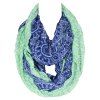 Chic Ethnic Pattern Mint Green Match Deep Blue Women's Voile Bib Scarf - Bleu profond 