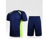 Men's Round Neck Color Block Short Sleeve Sport Suit ( T-Shirt + Shorts ) - Bleu profond XL