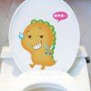 Cartoon Dinosaur élégant Autocollant Motif de toilettes pour salle de bains toilettes Décoration - multicolore 