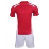 Men's Casual Round Neck Color Block Short Sleeve Sport Suit ( T-Shirt + Shorts ) - Rouge XL