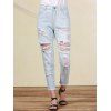 Les femmes à la mode d  'Lavage effiloché Ripped Jeans - Bleu clair M