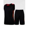 Men's Round Collar Printed Gym Tank Top + Shorts - Noir XL