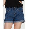 s 'Denim Shorts Simple taille design Mid Solide Couleur Femmes - Bleu L