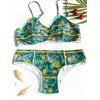 Trendy Spaghetti Strap Floral Print Bikini pour les femmes - Pers S