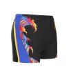Men's Color Block Mid-Rised Swimming Trunks - Noir 3XL