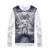 Plus Size Church 3D Print col rond manches longues hommes s 'Sweatshirt - Blanc XL
