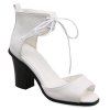 Sandales élégant à lacets et Peep Toe design Femmes  's - Blanc 37