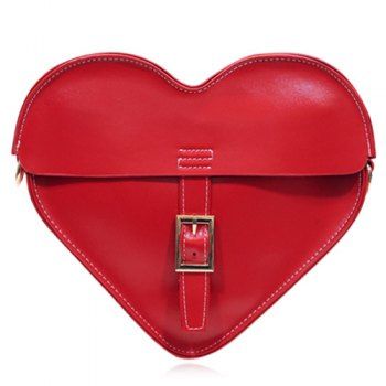 [17% OFF] 2023 Ladylike Heart Shape And Buckle Design Women's Crossbody ...