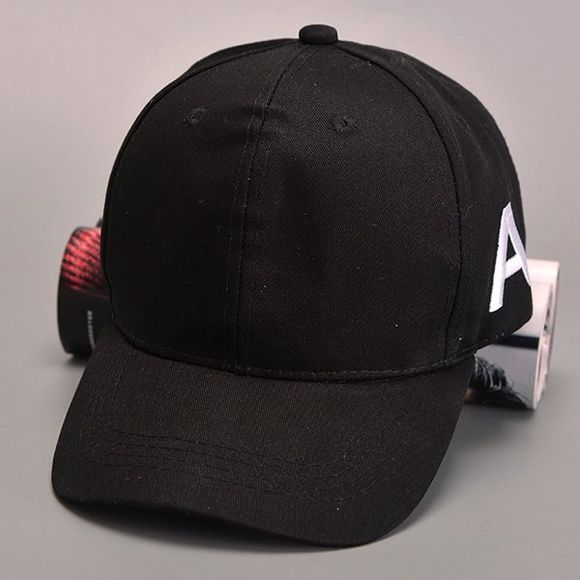 Stylish Letter A Embroidery Side Men's Hipsters Baseball Cap - Noir 