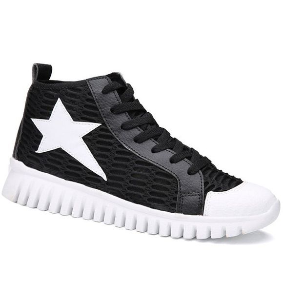 Trendy Color Block and Star Pattern Design Men's Casual Shoes - Noir 41