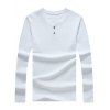 Manches T-Shirt Men 's  Décontracté Solide Couleur longue - Blanc XL