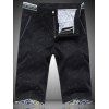 Casual Plus Size jambe droite Floral Cuff Zipper Fly Shorts pour hommes - Noir 29