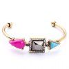 Chic Water Drop Square Triangle Embellished Women's Cuff Bracelet - d'or 