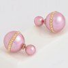 Pair of Cute Alloy Beads Earrings For Women - Rose 
