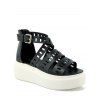 Casual Cross-Strap et évider design sandales pour femmes - Noir 38