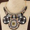 Graceful alliage collier de perles florales pour les femmes - Noir 