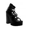 Élégant Sandales noires et Chunky Heel design pour les femmes - Noir 38
