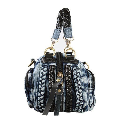 Zip Casual and Weaving design Femmes  's sac fourre-tout - Bleu 
