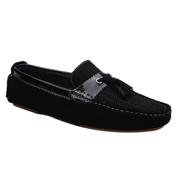 Stylish Solid Colour and Tassels Design Men's Casual Shoes - Noir 39