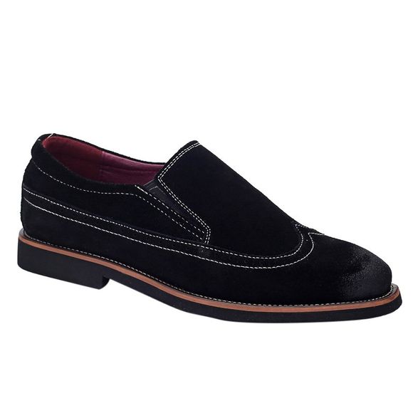 Stylish Black Colour and Suede Design Men's Casual Shoes - Noir 39