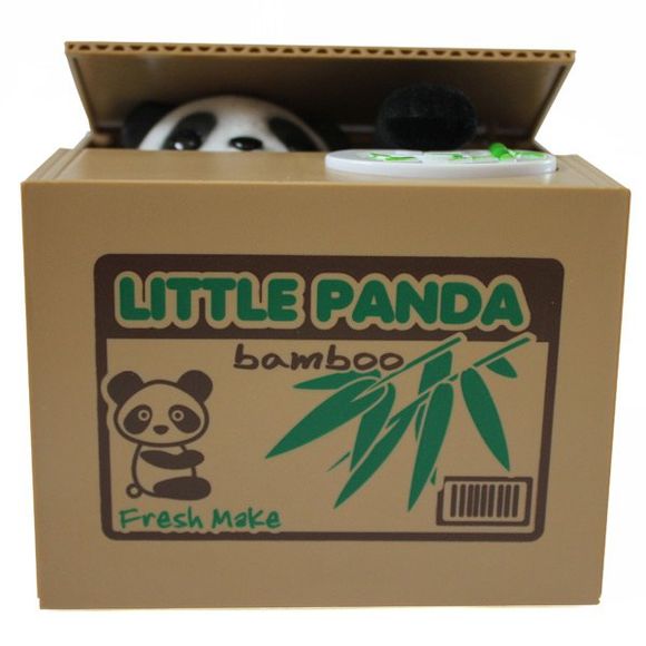 High Quality Cute Panda automatique Stole Money Box Coin - multicolore 