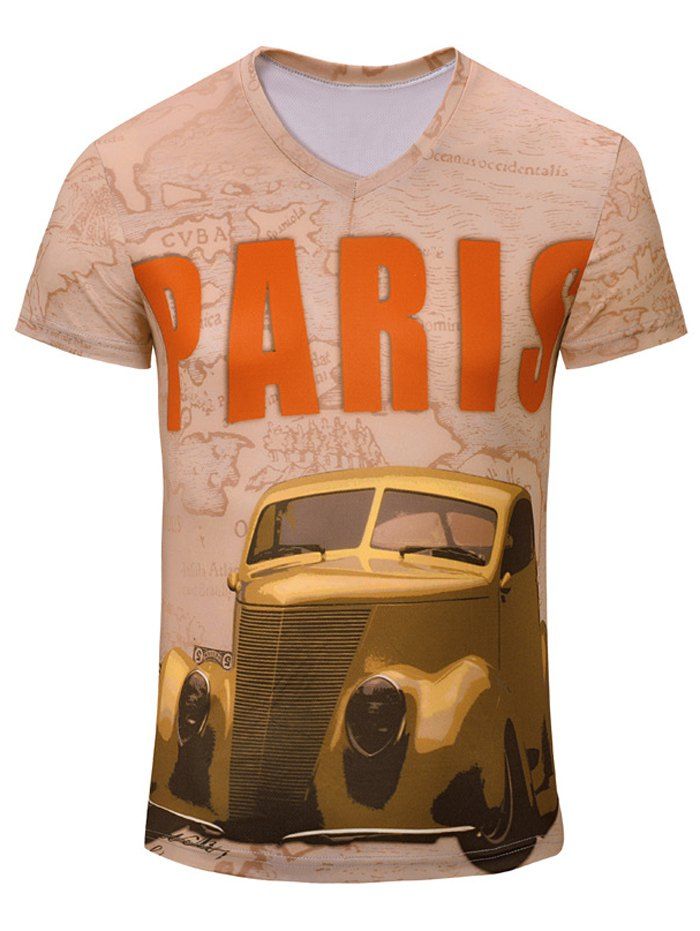 

Casual Car Printed Men's Short Sleeves T-Shirt, Complexion