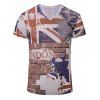 s 'Casual mur 3D Imprimé Hommes  manches courtes T-shirt - multicolore S