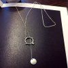 Delicate Round Circle Long Necklace For Women - Argent 