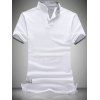 Plus Size Turn-Down Lettre collier modèle à manches courtes Polo T-shirt pour les hommes - Blanc 7XL