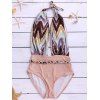 Elégant Halter Imprimé Spliced ​​Backless femmes de maillots de bain - Complexion L