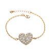 Elégant Rhinestoned Bracelet Coeur d'or pour les femmes - d'or 