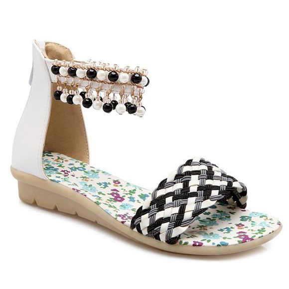 Tissage Sweet and Sandals perlage design Femmes  's - Blanc 36