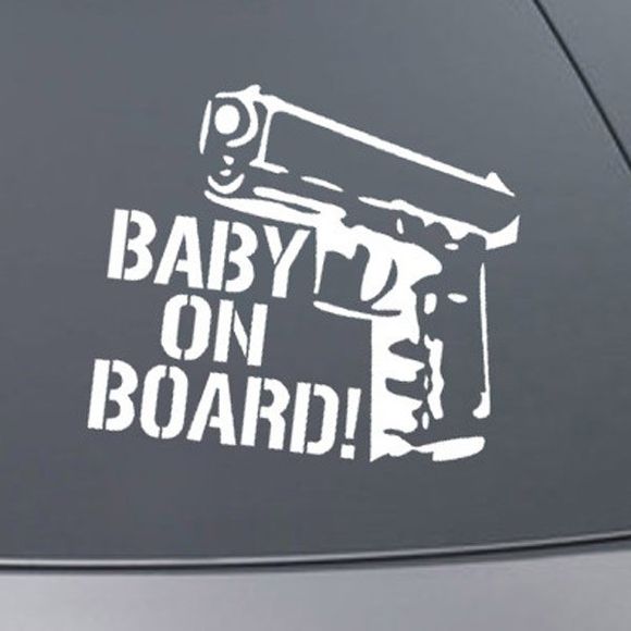Chic étanche Motif Gun autocollant de voiture pour Fournitures Automobile décoratifs - Blanc 
