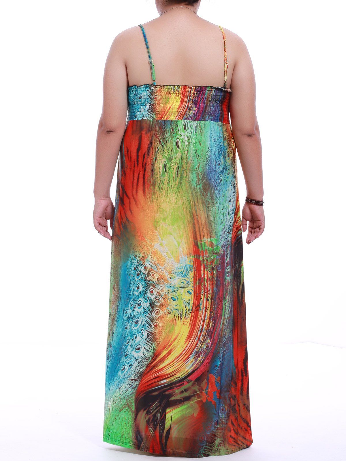 2018 Plus Size Spaghetti Strap Print Maxi Dress Colormix Xl In Print Dresses Online Store Best 0082