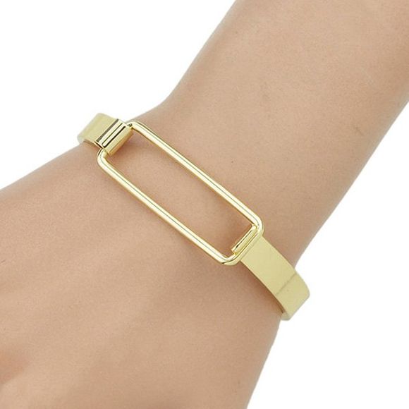 Chic Golden Hollow Rounded Rectangle Hasp Women's Bracelet - d'or 