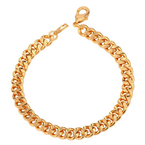 

Stunning Solid Color Link Bracelet For Women, Golden